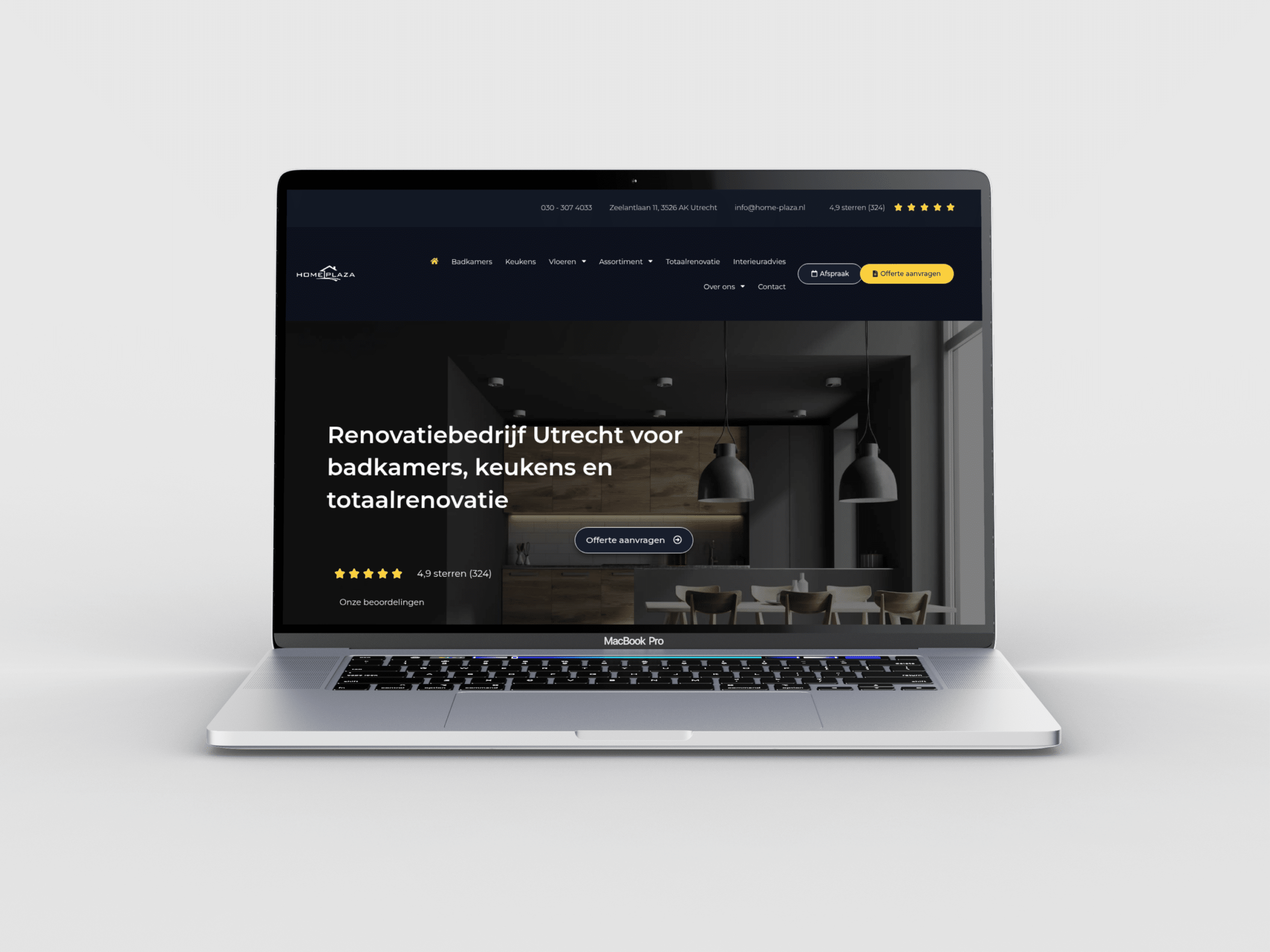 Homeplaza website homepage shown on desktop