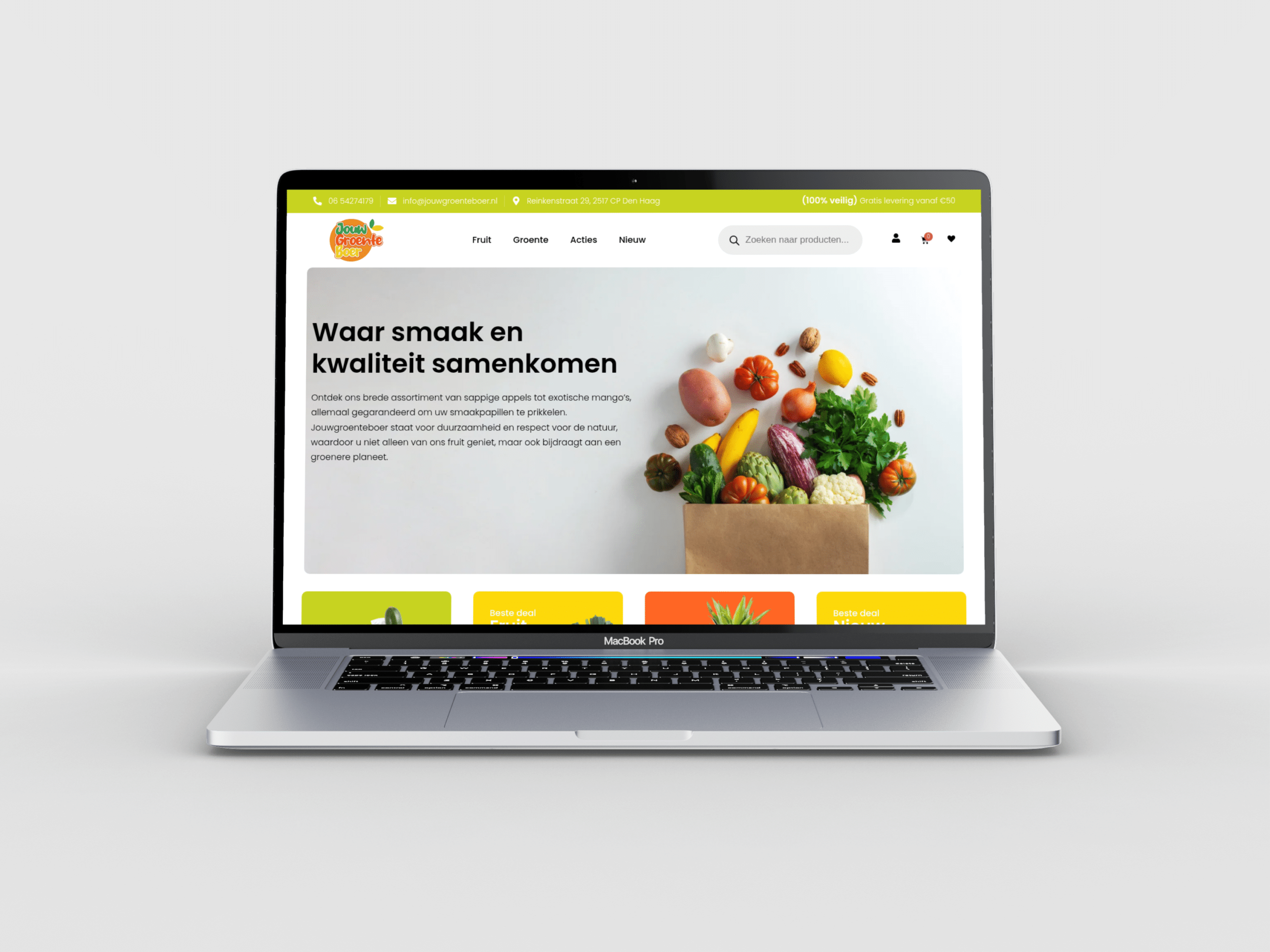 Jouwgroenteboer WooCommerce webshop homepage shown on desktop