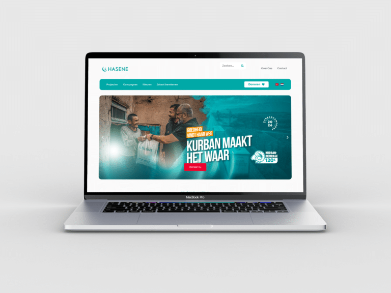Hasene website homepage shown on desktop