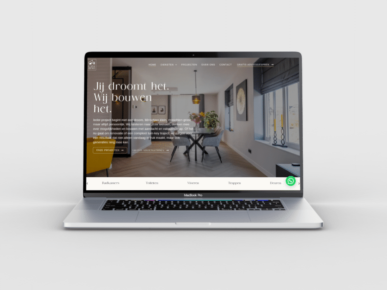 Casareno business website homepage shown on desktop