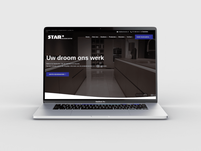 Starkeuken website homepage shown on desktop