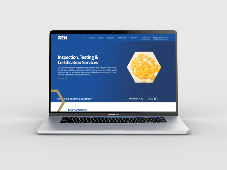 Zeninspec inspection website homepage shown on desktop