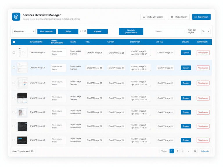 Modern Image Manager WordPress admin interface overview