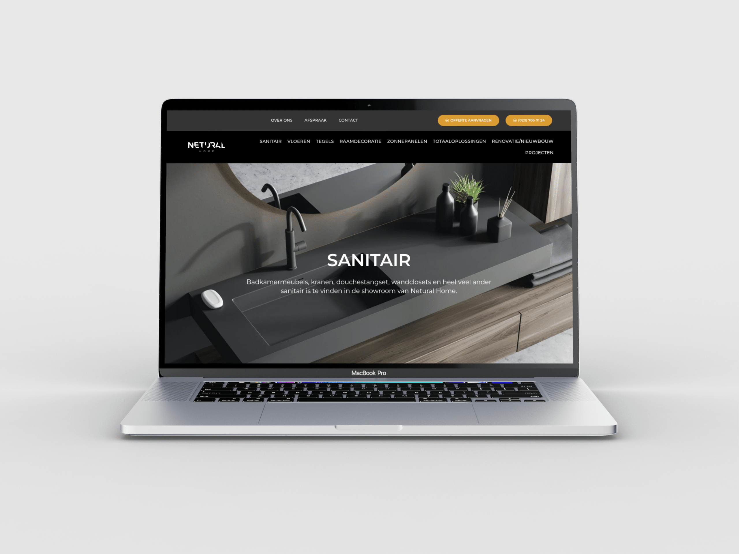 Neturalhome website homepage shown on desktop