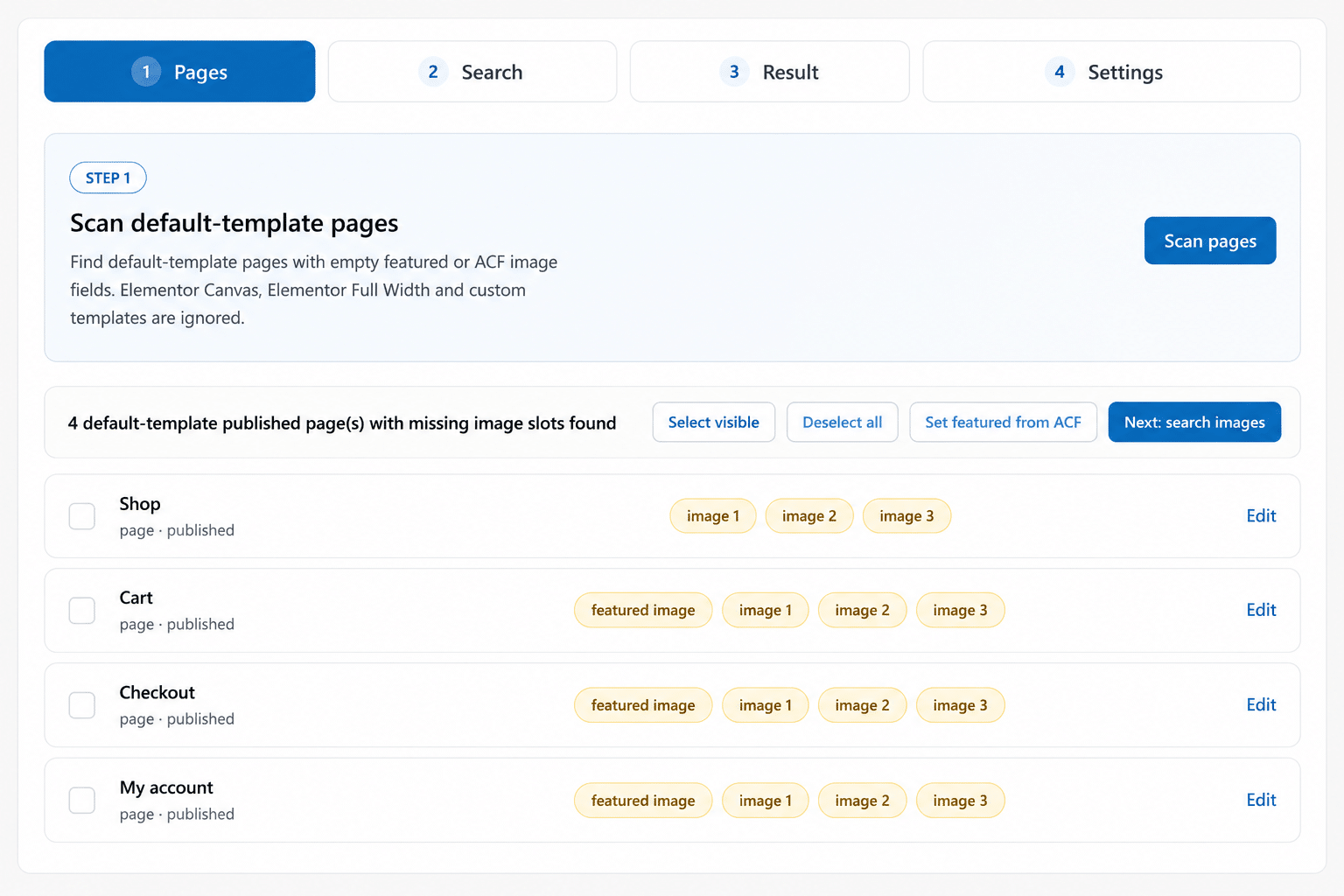 seo image assistant page scan missing images