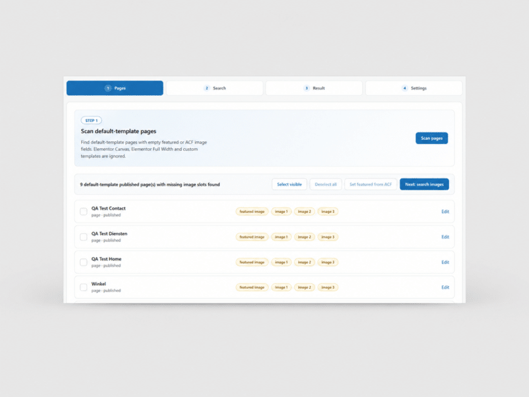 seo image assistant pages overzicht