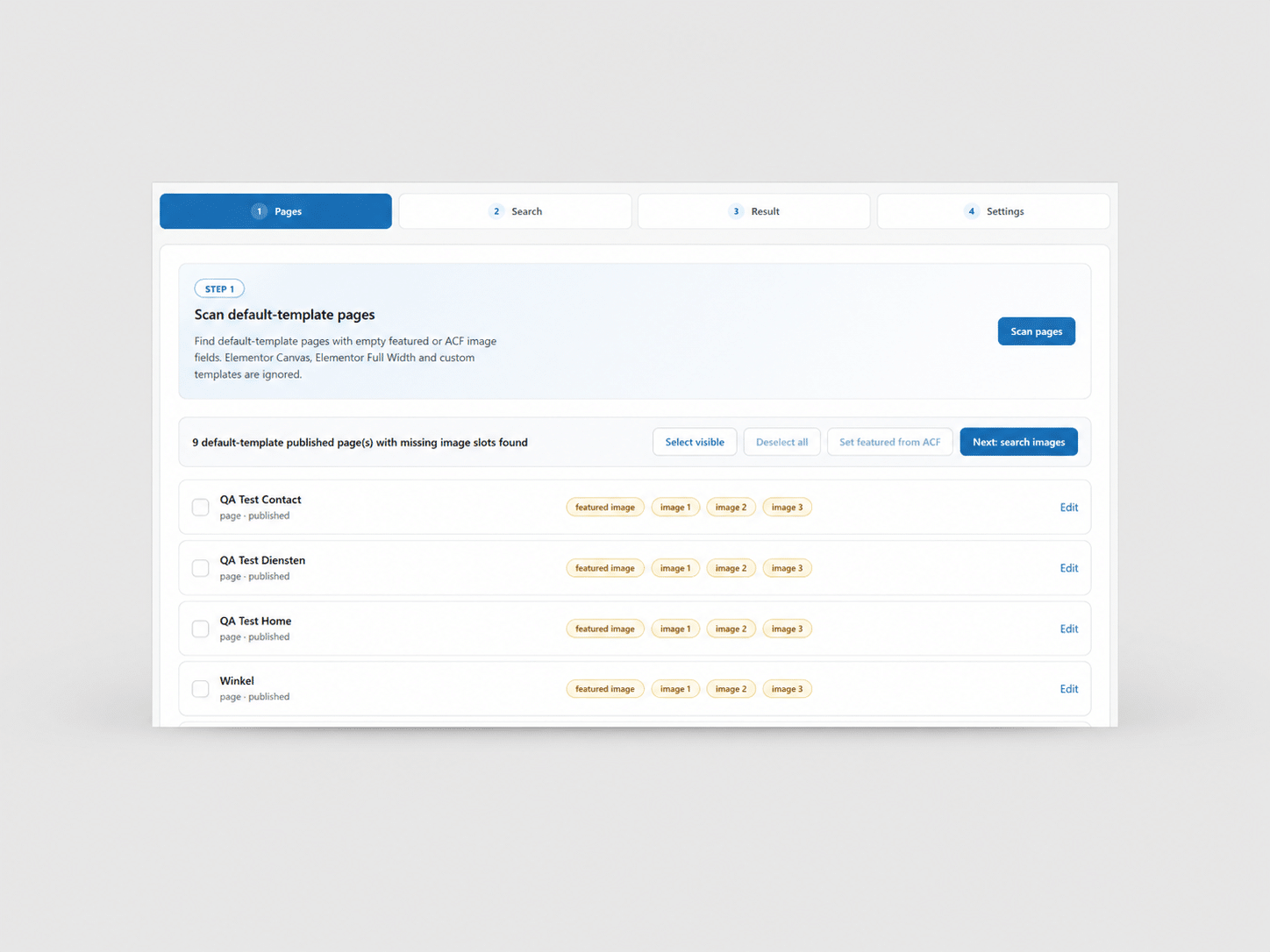 seo image assistant pages overzicht