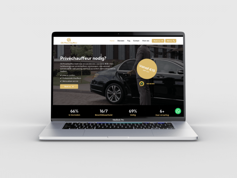 GS Privechauffeur responsive WordPress website shown on desktop